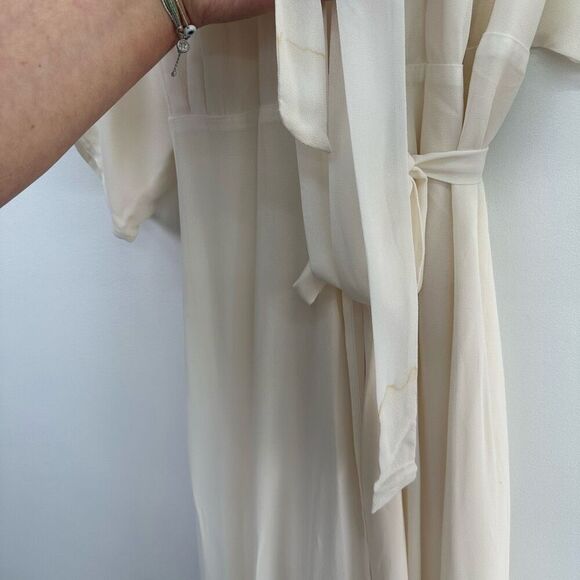 Reformation Women’s Cream Off White Winslow Elegant Wrap Maxi Dress - Picture 9 of 14